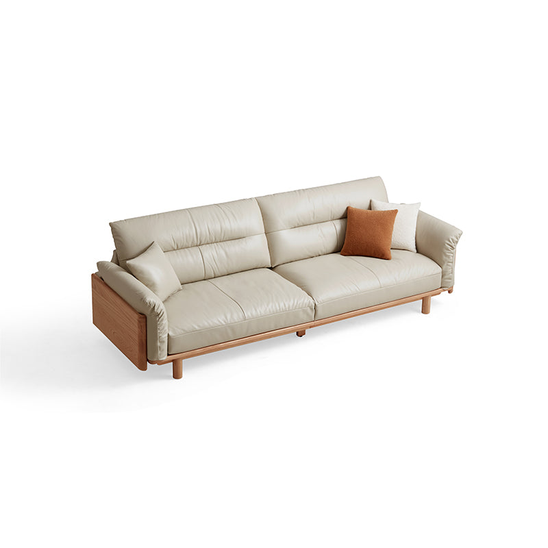 Holden 214cm/274cm/314cm FAS-Graded Solid American Oak Wood Multiple People Sofa Top-grain Leather