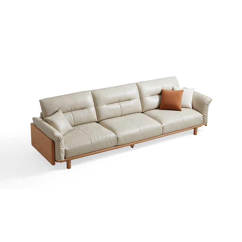 Holden 214cm/274cm/314cm FAS-Graded Solid American Oak Wood Multiple People Sofa Top-grain Leather