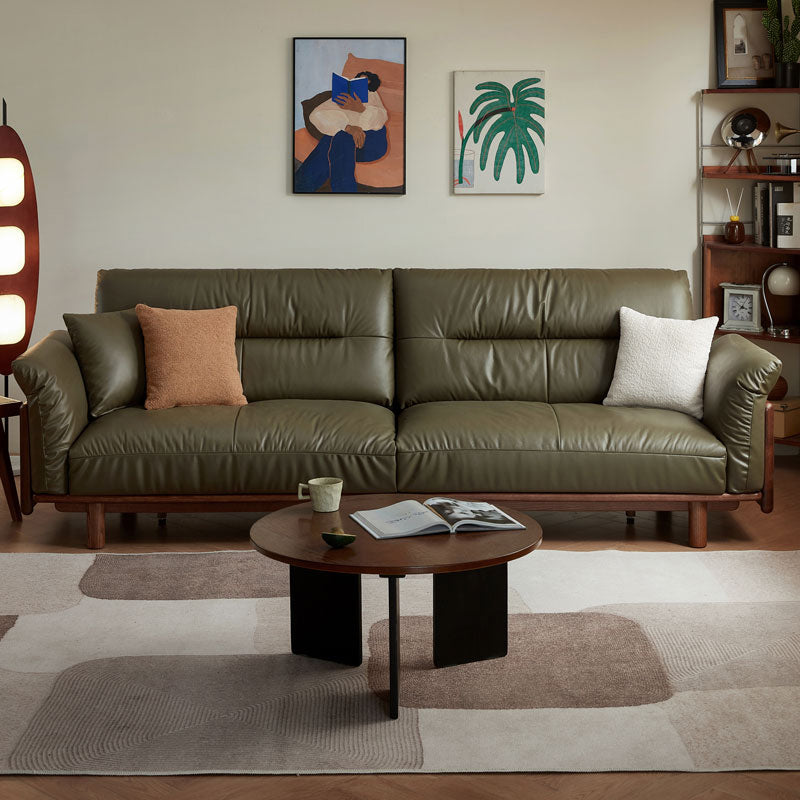 Holden 214cm/274cm/314cm FAS-Graded Solid American Oak Wood Multiple People Sofa Top-grain Leather