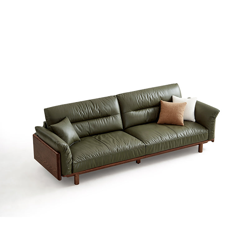 Holden 214cm/274cm/314cm FAS-Graded Solid American Oak Wood Multiple People Sofa Top-grain Leather