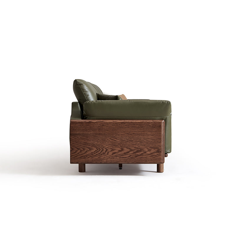 Holden 214cm/274cm/314cm FAS-Graded Solid American Oak Wood Multiple People Sofa Top-grain Leather