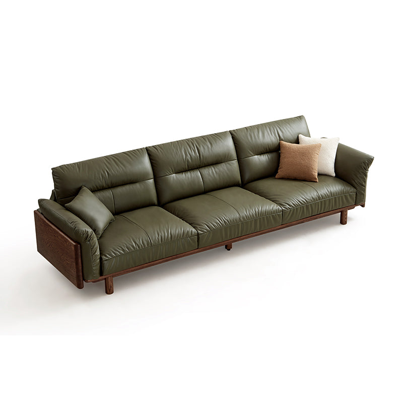 Holden 214cm/274cm/314cm FAS-Graded Solid American Oak Wood Multiple People Sofa Top-grain Leather