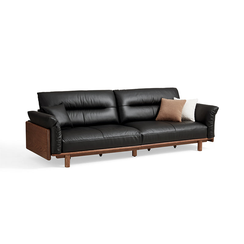 Holden 214cm/274cm/314cm FAS-Graded Solid American Oak Wood Multiple People Sofa Top-grain Leather