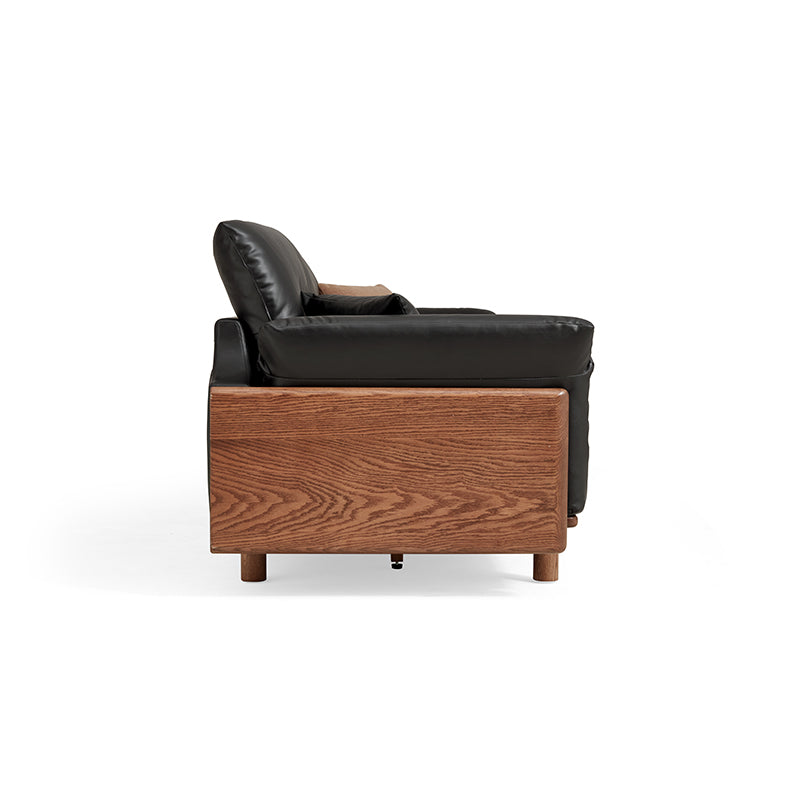 Holden 214cm/274cm/314cm FAS-Graded Solid American Oak Wood Multiple People Sofa Top-grain Leather
