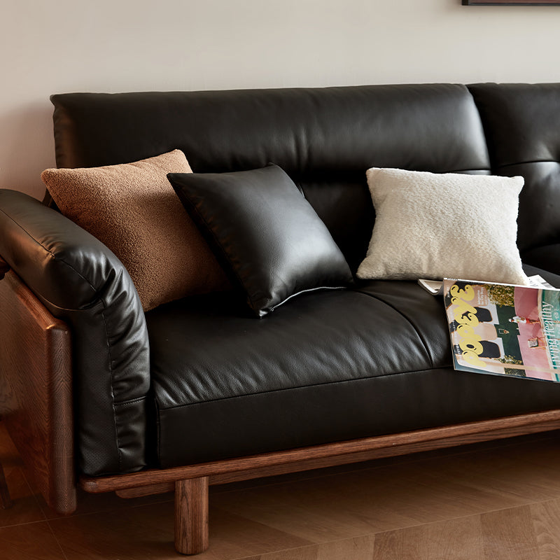 Holden 214cm/274cm/314cm FAS-Graded Solid American Oak Wood Multiple People Sofa Top-grain Leather