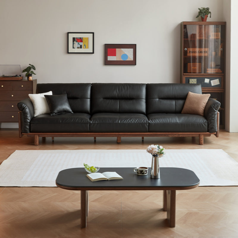 Holden 214cm/274cm/314cm FAS-Graded Solid American Oak Wood Multiple People Sofa Top-grain Leather