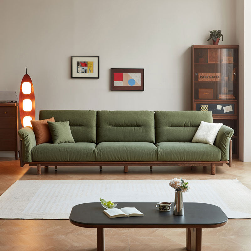 Holden 214cm/274cm/314cm FAS-Graded Solid American Oak Wood Multiple People Sofa Scratch-Resistant Fabric