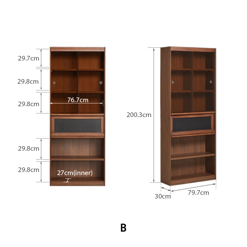 Watson Slim Bookcase 200cm, 30cm Deep, Optional LED – view 24