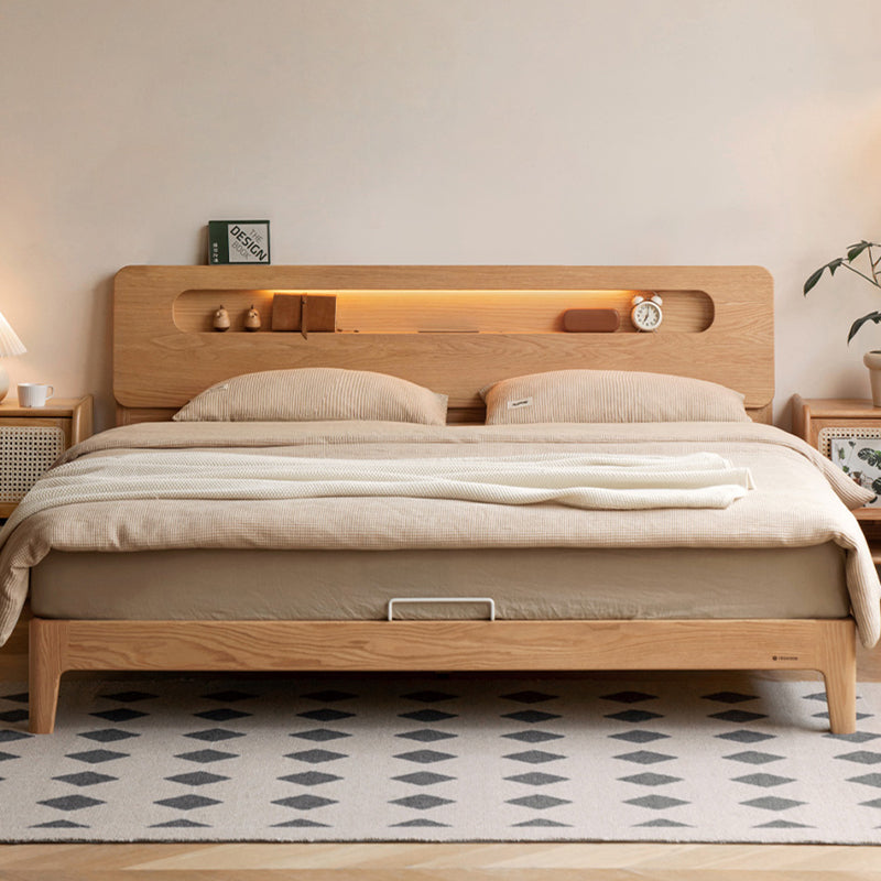 Enoch Queen Bed Frame — Solid American Oak with Pinewood