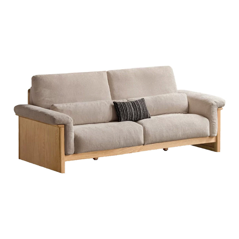 Xander 223cm/253cm/283cm FAS-Graded Solid American Oak Wood Multiple People Sofa Chenille Fabric Multiple Color