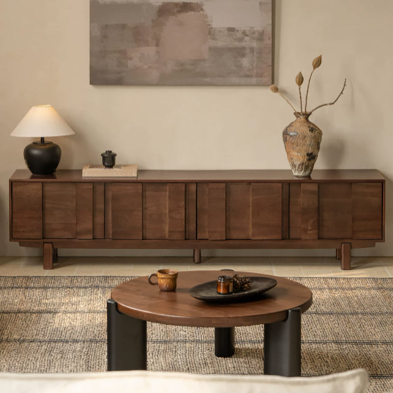 Alberta 2m/2.2m/2.4m Merpauh Wood TV Stand/Entertainment Unit For Home Walnut Color