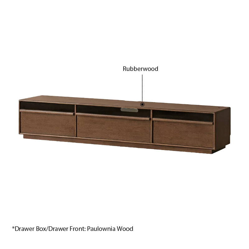 Alessia 1.8m/2m/2.2m Rubberwood TV Stand/Entertainment Unit For Home Walnut Color
