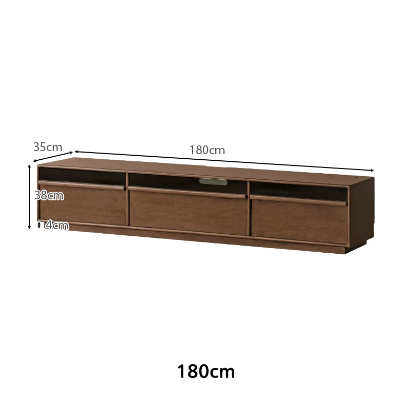 Alessia 1.8m/2m/2.2m Rubberwood TV Stand/Entertainment Unit For Home Walnut Color