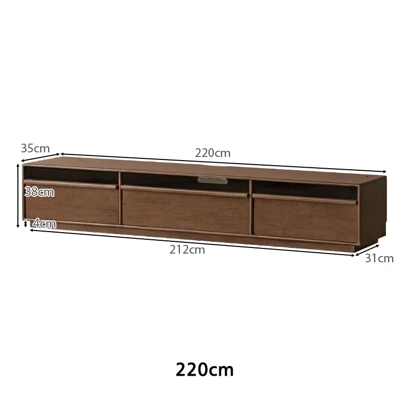Alessia 1.8m/2m/2.2m Rubberwood TV Stand/Entertainment Unit For Home Walnut Color