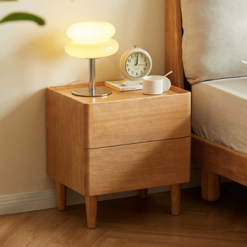 Amina 35cm/44cm FAS-Graded Solid American Oak Wood Side Table/Bedside Table/Nightstand with Drawer For Bedroom