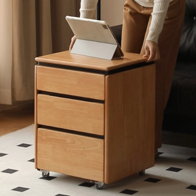 Amaris 45cm Rubberwood Left-opening Adjustable Side Table/Bedside Table/Nightstand with Drawer For Bedroom
