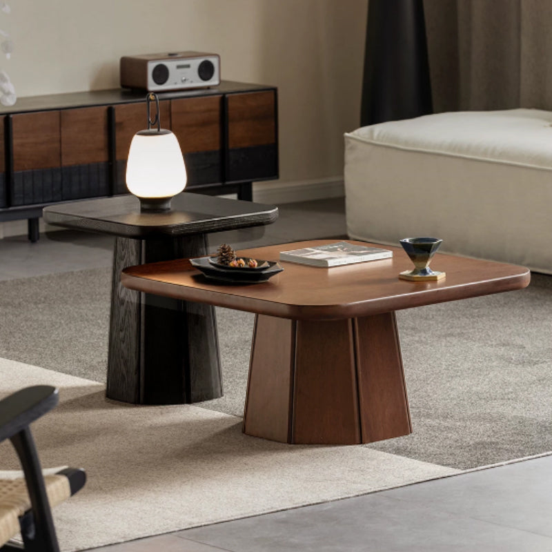 Aldo Solid Golden‑flower Pear Wood/Fraxinus Mandshurica Wood Coffee Table/Side Table Set