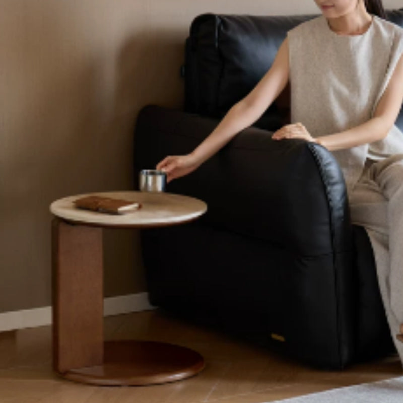 Alessandra Rubberwood Round Coffee Table/Side Table Set With Ceramic Multiple Color