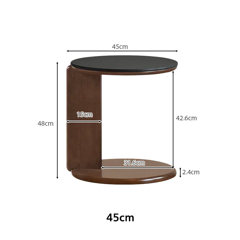 Alessandra Rubberwood Round Coffee Table/Side Table Set With Ceramic Multiple Color