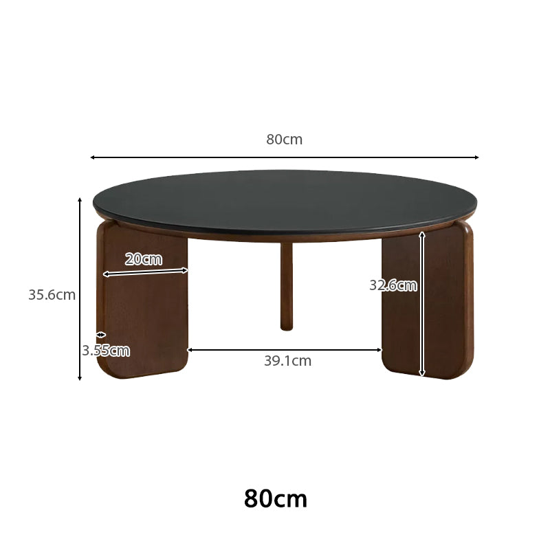 Alessandra Rubberwood Round Coffee Table/Side Table Set With Ceramic Multiple Color