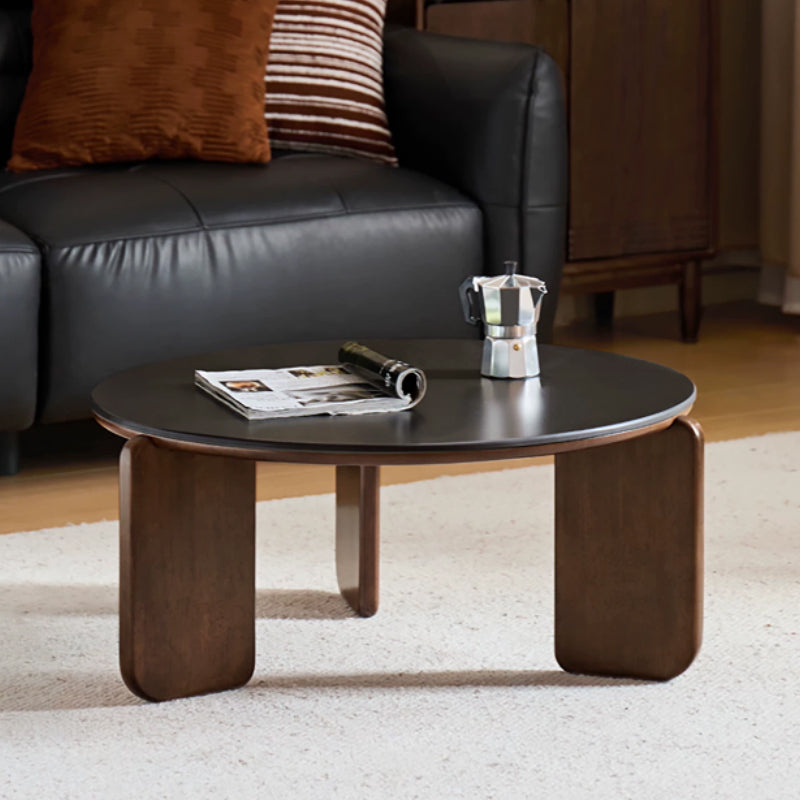 Alessandra Rubberwood Round Coffee Table/Side Table Set With Ceramic Multiple Color