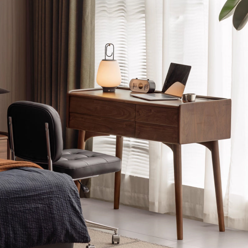 Charlene FAS-Graded Solid Black Walnut Wood/American Oak Wood Dressing Table/Bedroom Vanity Table with Drawer