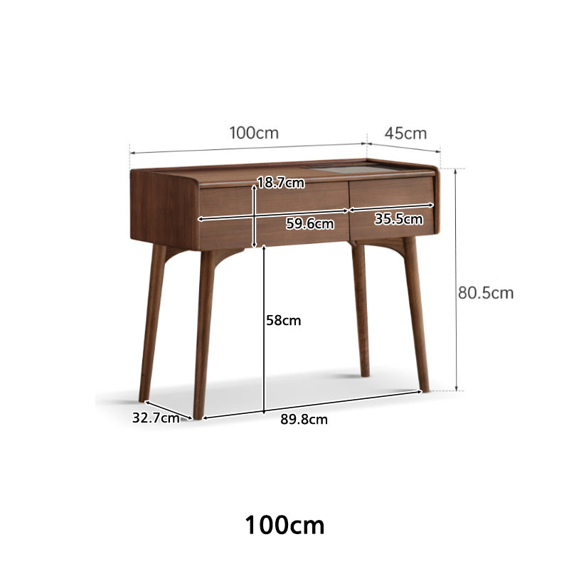 Charlene FAS-Graded Solid Black Walnut Wood/American Oak Wood Dressing Table/Bedroom Vanity Table with Drawer