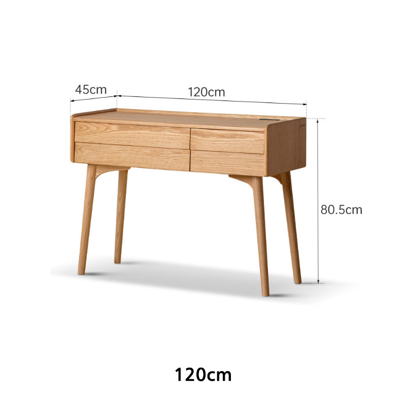 Charlene FAS-Graded Solid Black Walnut Wood/American Oak Wood Dressing Table/Bedroom Vanity Table with Drawer