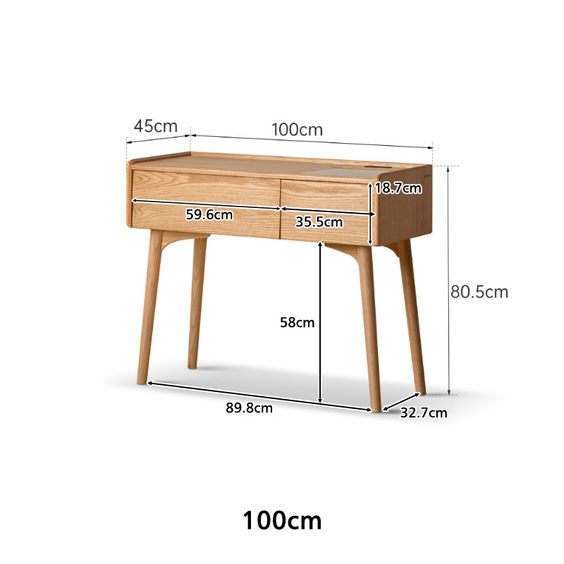 Charlene FAS-Graded Solid Black Walnut Wood/American Oak Wood Dressing Table/Bedroom Vanity Table with Drawer