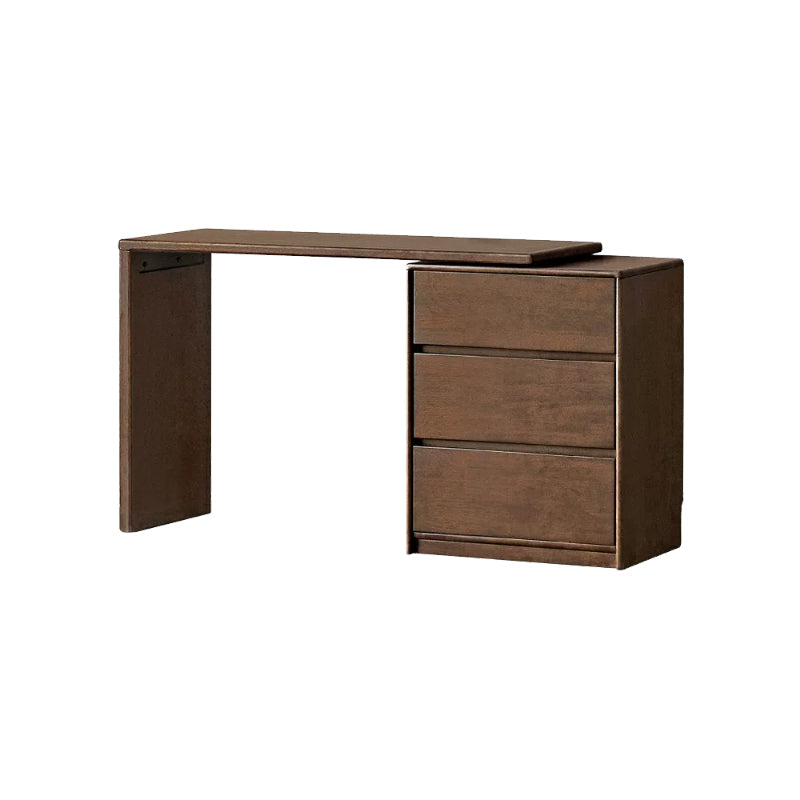Alecto 3-Drawer/6-Drawer Rubberwood Single Bedroom Vanity Table with Drawer Walnut Color