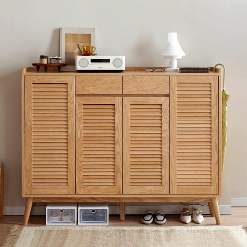 Faith Solid Oak Shoe Cabinet 140cm