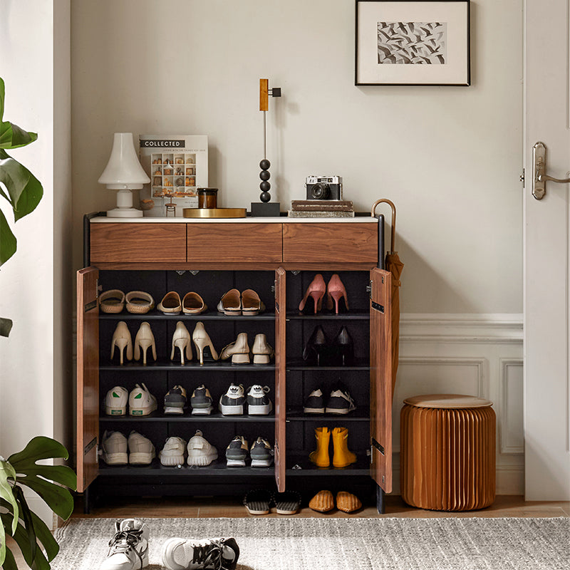 Tziporah 72cm / 100cm FAS-Graded Solid Black Walnut Wood Entryway Shoe Cabinet / Shoe Case With Drawer For Home