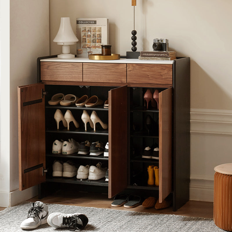 Tziporah 72cm / 100cm FAS-Graded Solid Black Walnut Wood Entryway Shoe Cabinet / Shoe Case With Drawer For Home