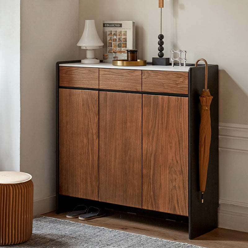 Tziporah 72cm / 100cm FAS-Graded Solid Black Walnut Wood Entryway Shoe Cabinet / Shoe Case With Drawer For Home