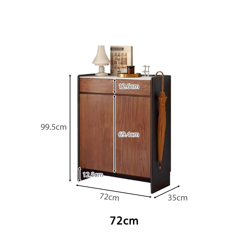 Tziporah 72cm / 100cm FAS-Graded Solid Black Walnut Wood Entryway Shoe Cabinet / Shoe Case With Drawer For Home