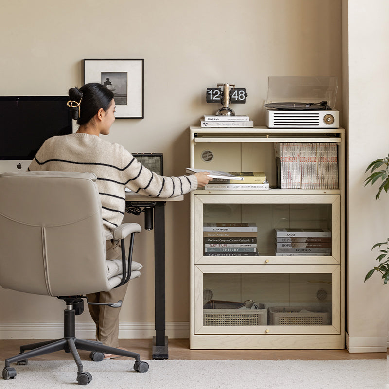 Jared Solid Oak Bookcase with Light 75cm, 3 Heights – view 12