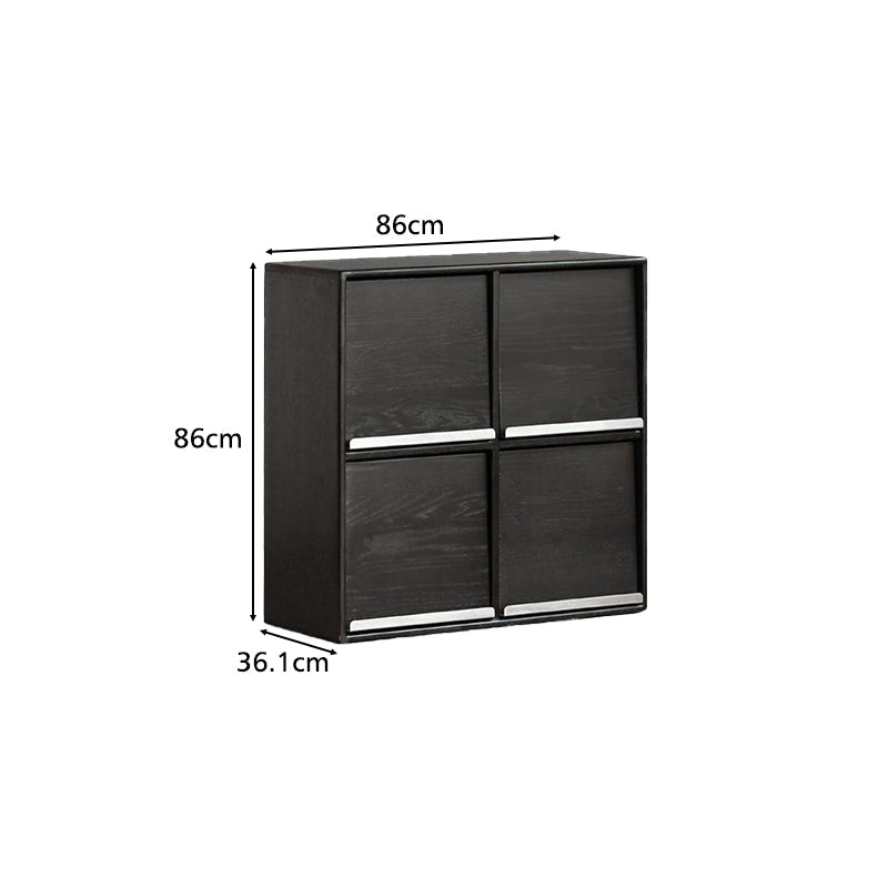 Leah Black Oak Storage Cabinet 86cm or 128cm, Doors – view 10