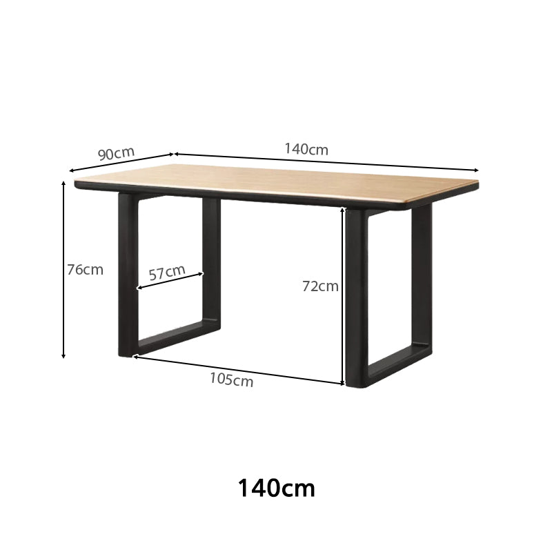 Alyssa 140cm/160cm/180cm/200cm FAS-Graded Solid American Oak Wood Dining Table With Ceramic for Home Black Color