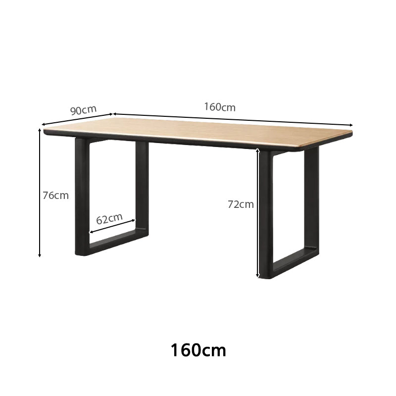 Alyssa 140cm/160cm/180cm/200cm FAS-Graded Solid American Oak Wood Dining Table With Ceramic for Home Black Color
