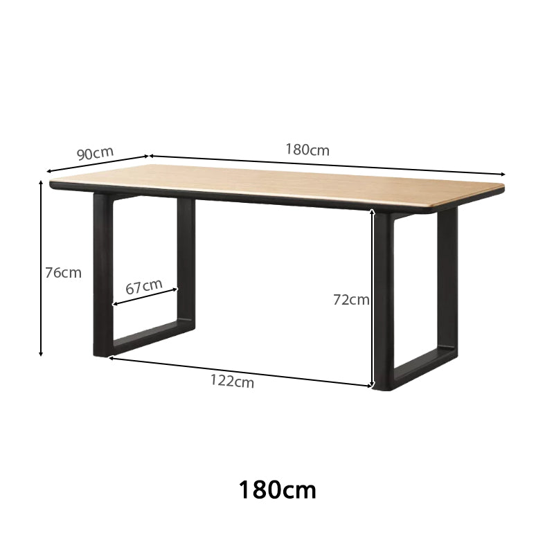 Alyssa 140cm/160cm/180cm/200cm FAS-Graded Solid American Oak Wood Dining Table With Ceramic for Home Black Color
