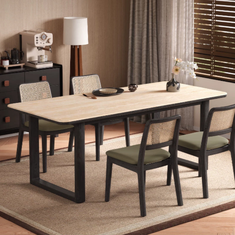 Alyssa 140cm/160cm/180cm/200cm FAS-Graded Solid American Oak Wood Dining Table With Ceramic for Home Black Color