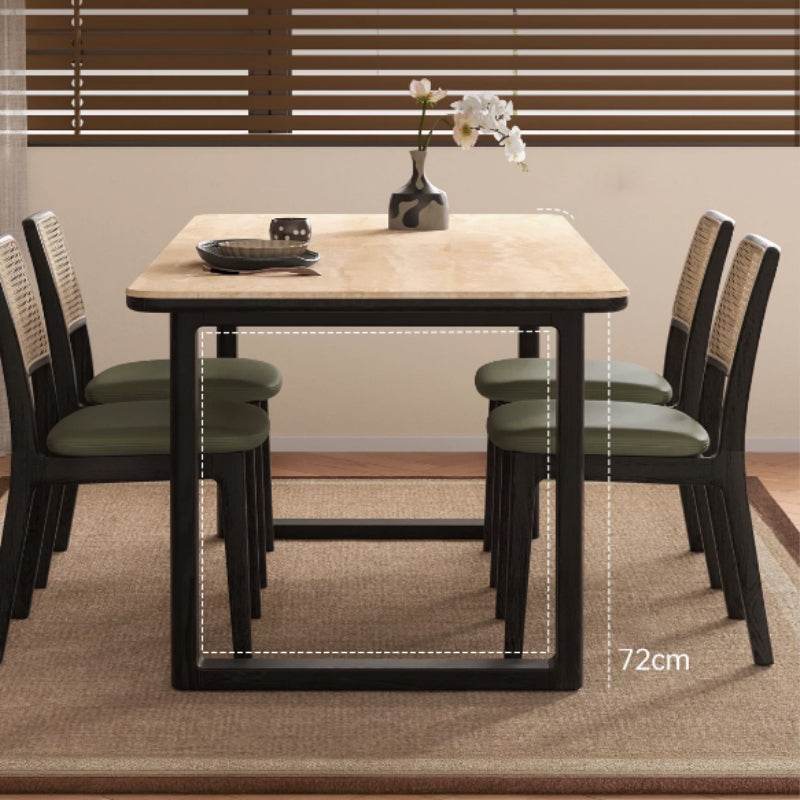 Alyssa 140cm/160cm/180cm/200cm FAS-Graded Solid American Oak Wood Dining Table With Ceramic for Home Black Color