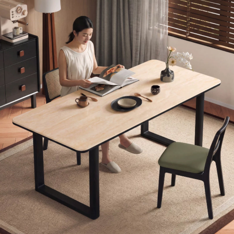 Alyssa 140cm/160cm/180cm/200cm FAS-Graded Solid American Oak Wood Dining Table With Ceramic for Home Black Color