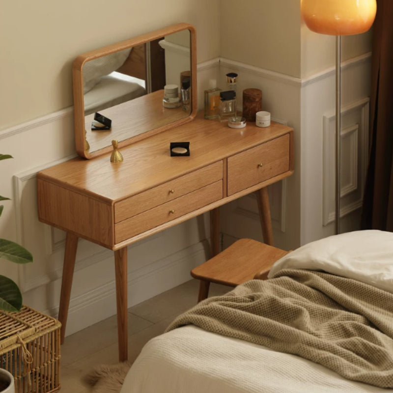 Abel solid American oak dressing table with mirror