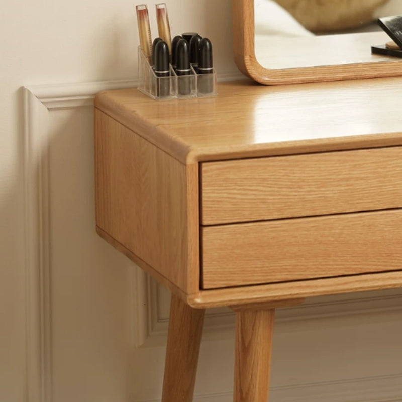 Abel solid American oak dressing table with mirror – view 12