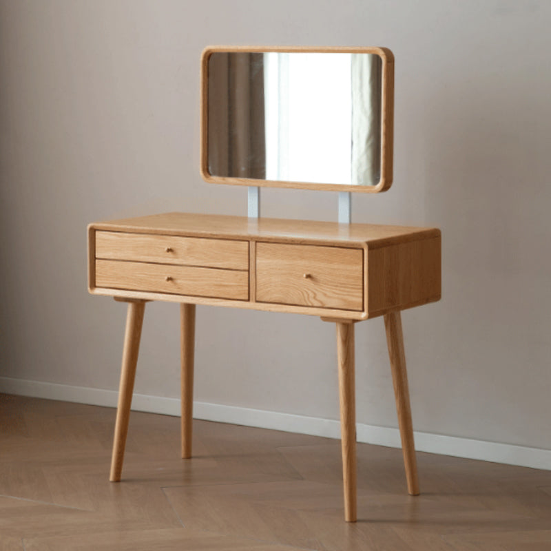 Abel solid American oak dressing table with mirror – view 6