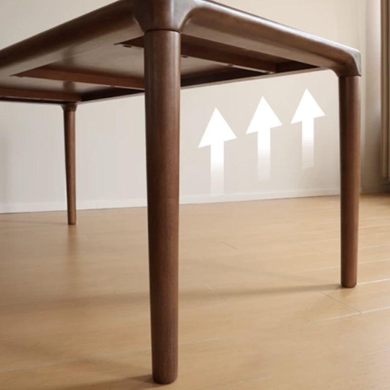 Adan rubberwood dining table set in walnut colour – view 13