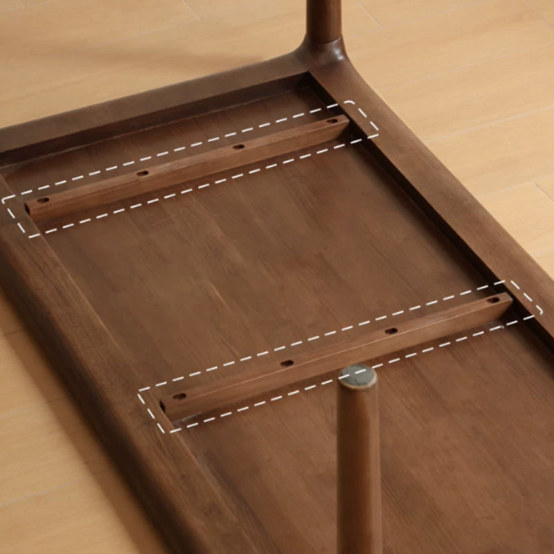 Adan rubberwood dining table set in walnut colour – view 14