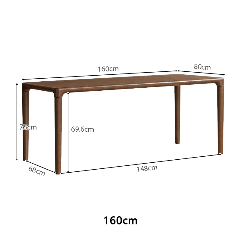 Adan rubberwood dining table set in walnut colour – view 17