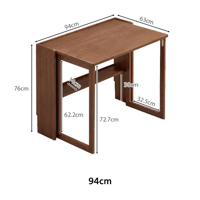 Adara folding solid oak dining table in walnut colour – view 15